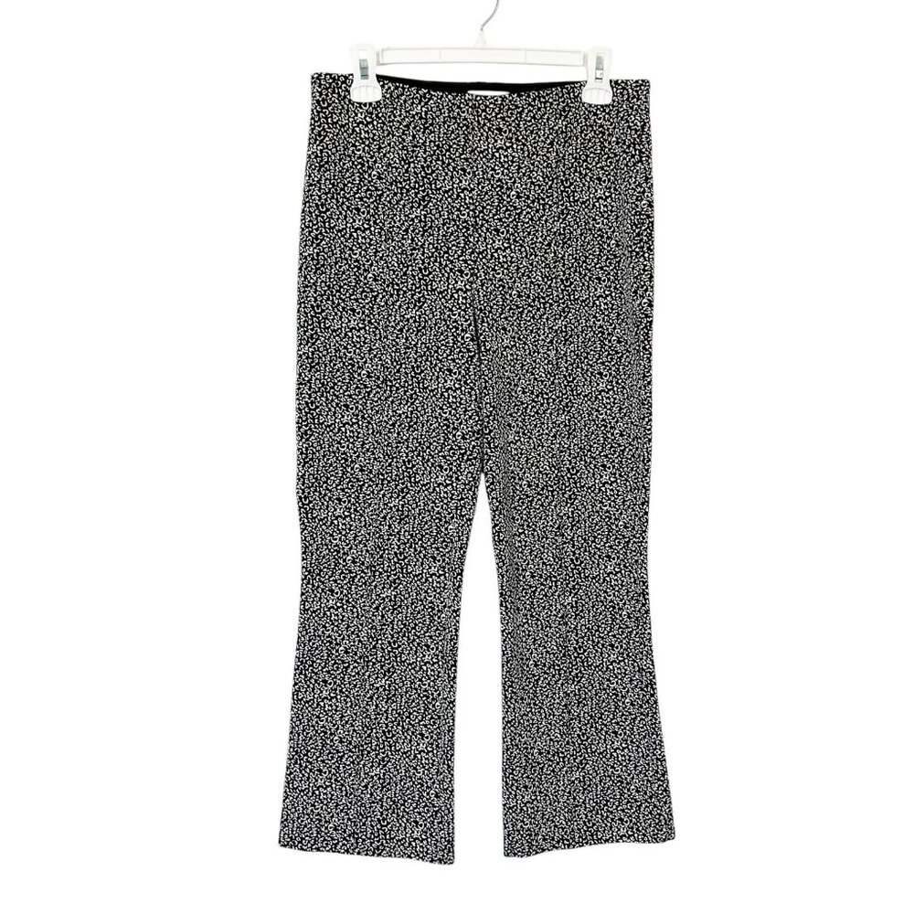 Anthropologie Essential Crop Flare Pants Women’s Size Medium Black White Pull On